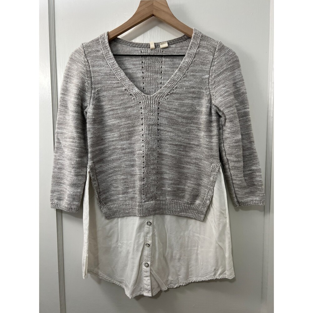 Anthropologie Moth Women's Layered Aselin Pullover Shirttail Sweater Size S